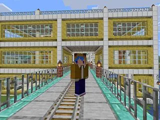 【マイクラ】〔建築〕線路をまたぐ商業施設…