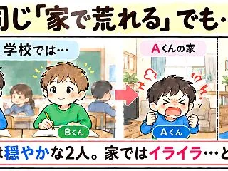 学校では頑張るのに家で荒れる子へ｜帰宅後…