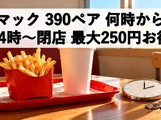 マックの390ペアは何時から何時まで？い…