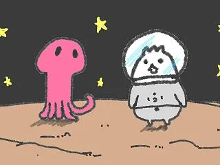 フォボスから見上げる火星。火星人もこちら…