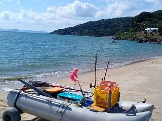 先日は、海釣りへ！