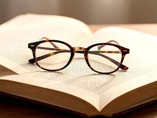 図書館 結婚の本 老眼鏡