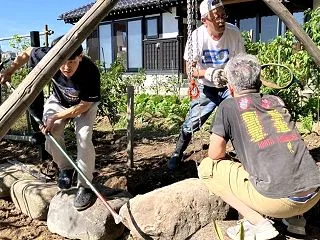 【庭石DIY 3日目】三脚とチェーンブロ…