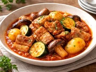 豚バラとじゃがいものトマト煮込み