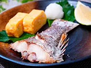 真鯛の塩焼き＆ツナと長いもの落とし焼き
