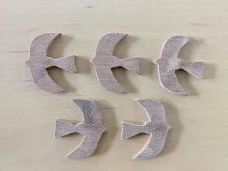 ブビンガ杢で作った北欧デザインの鳥 オイ…