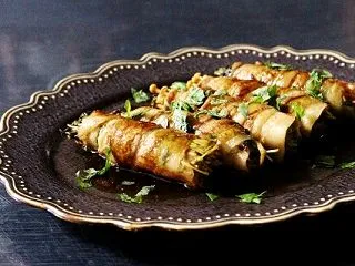 豆苗とえのきの豚巻き