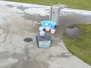 水まき隊小さなバケツ水の跡（ヤオコーみん…