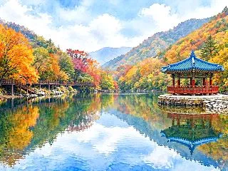 内蔵山国立公園（내장산국립공원）の紅葉絶…