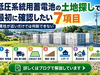 低圧系統用蓄電池の候補地で、最初に確認し…