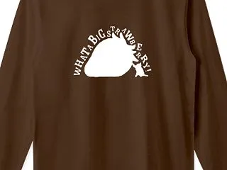 ダークブラウン リブ付きロングTシャツ