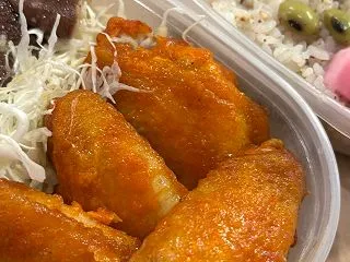 辛味チキンと豆ごはん