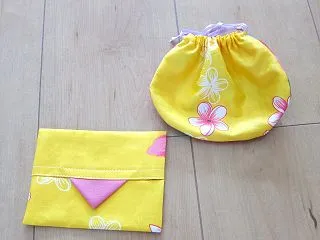  ぷっくり巾着とティッシュケース