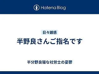 半野良さんご指名です