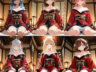 【生成AI画像】「花魁四態」黒川あかね＋…