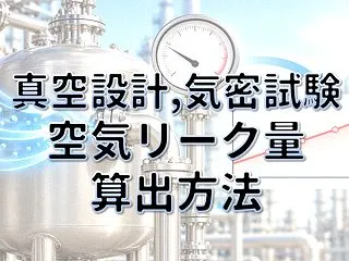 圧力変化と系の容積から真空リーク空気量を…