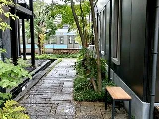 隙間から列車 輝く宝石