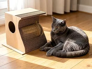 日曜の朝 猫の爪とぎ