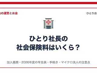 ひとり社長・マイクロ法人の社会保険料はい…