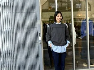 ストライプシャツ パネルデザインスウェッ…