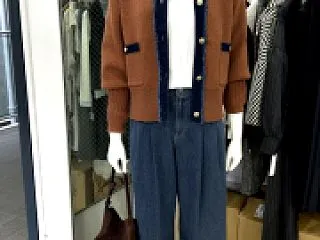 シャツ衿ニットジャケット♪