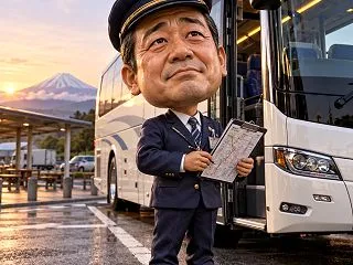 貸切バス運転手、ハンドル握る時間だけが仕…