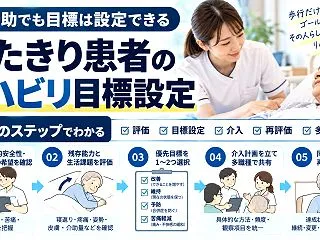 寝たきり患者のリハビリ目標設定｜全介助で…