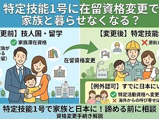技人国や留学から特定技能1号に変更したら…
