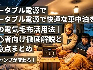 ポータブル電源で快適な車中泊を！冬の電気…