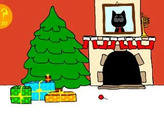 クリスマスの飾りを探す黒猫の謎解きゲーム…