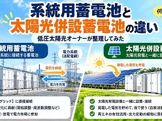 系統用蓄電池と太陽光併設蓄電池は何が違う…