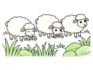 牧場のひつじの塗り絵｜無料ダウンロード・…