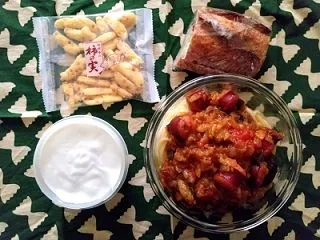 トマトとソーセージのパスタ弁当