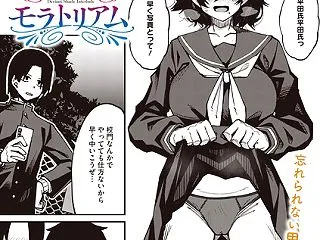 【エロ漫画】女子校生の巨乳と深夜の校内デ…