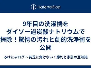 9年目の洗濯機をダイソー過炭酸ナトリウム…
