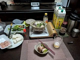今夜の晩酌 鶏の水炊きで一杯