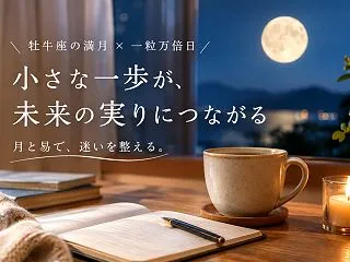 牡牛座の満月×一粒万倍日：満月は、3つ自…