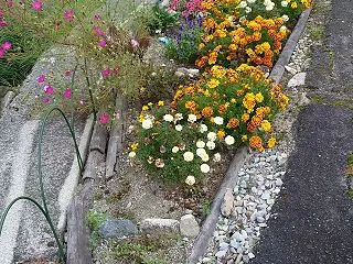 庭と広島花こう岩。
