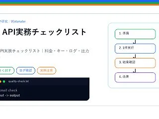 AI API実務チェックリスト｜料金・キ…