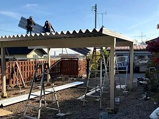 折半カーポート工事