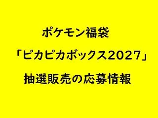 ポケモン福袋「ピカピカボックス2027」…