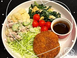 実は初めて作ったワンプレートメンチカツ♪
