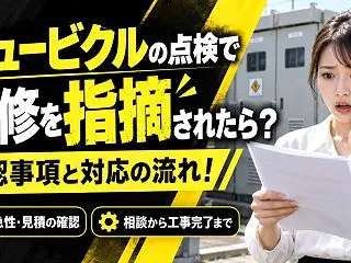 キュービクルの点検で改修を指摘されたら？…