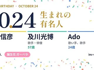 10月24日生まれの有名人・偉人（221…