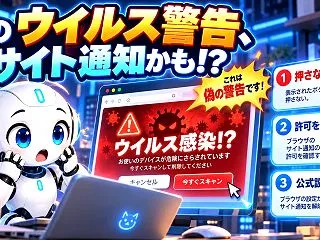 「ウイルスに感染しました」は本物？ブラウ…