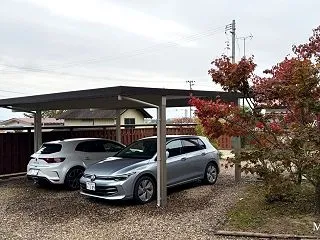 間口延長したカーポート