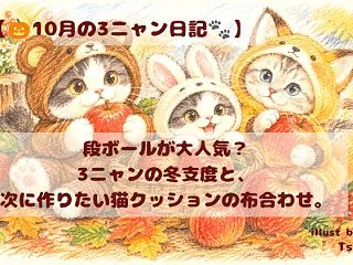 【🎃10月の3ニャン日記🐾】段ボールが大…