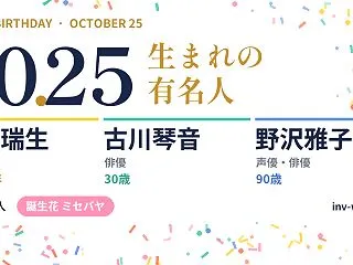 10月25日生まれの有名人・偉人（265…