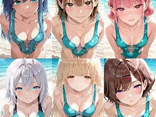 【生成AI画像】「カットアウト水着四態」…