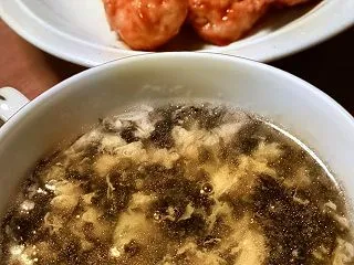 ミートボールとあおさのりの中華風卵スープ